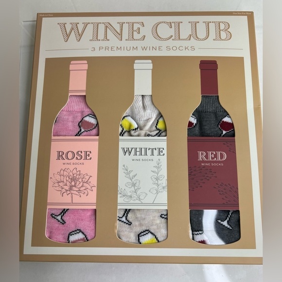 Wine Club Socks Pack Of 3 NWT - Picture 1 of 2